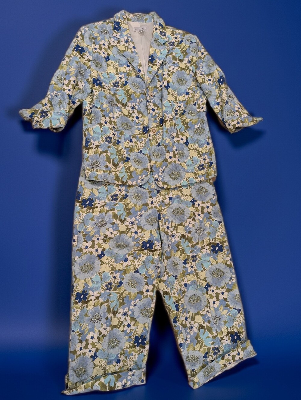 Y2K vintage Floral Print Capri Pant suit